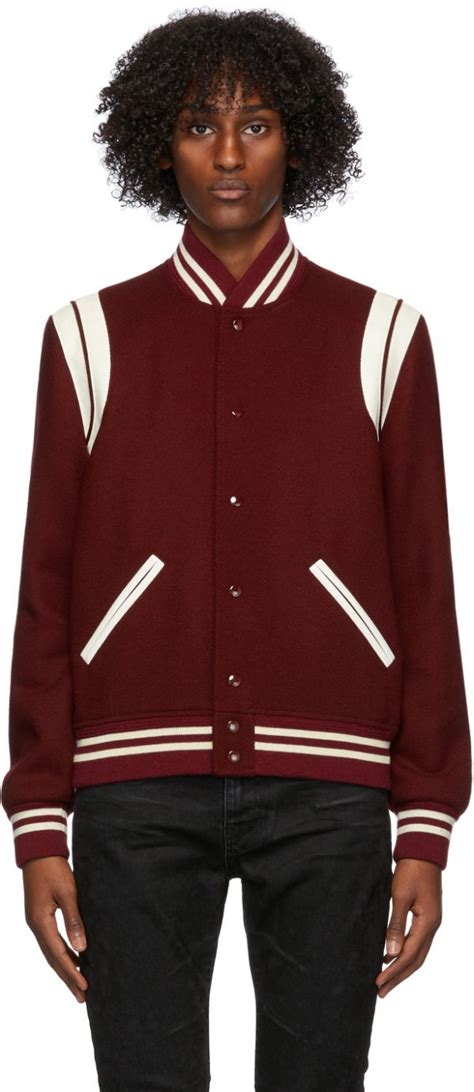 ysl burgundy jacket|saint laurent coats for women.